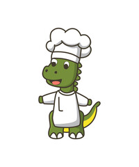 Dinosaur Chef Cartoon 