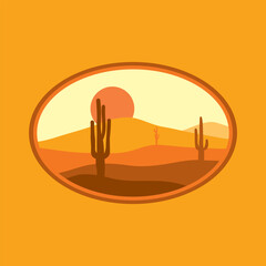 Desert illustration with minimalistic design