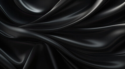 Black silk fabric background. Generative AI