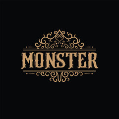 Classic vintage retro logo design with original unique circular ornaments and replaceable text