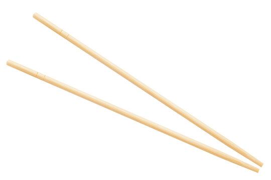 wooden Chopsticks isolated on white background, full depth of field