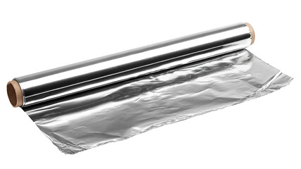 aluminum foil, isolated on white background, full depth of field