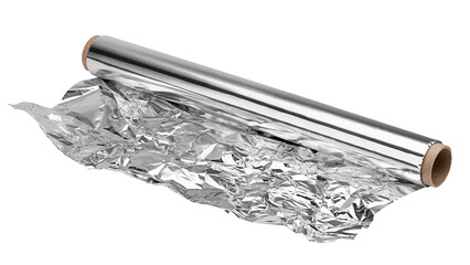 aluminum foil, isolated on white background, full depth of field