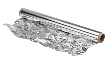 aluminum foil, isolated on white background, full depth of field