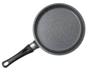 black fry pan, isolated on white background