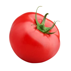 Fotobehang tomato isolated on white background, full depth of field © grey