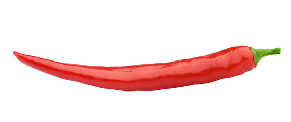 red hot chili pepper, isolated on white background, full depth of field