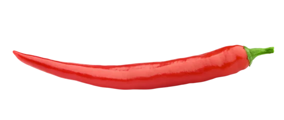 Gardinen Chilischoten red hot chili pepper, isolated on white background, full depth of field  © grey