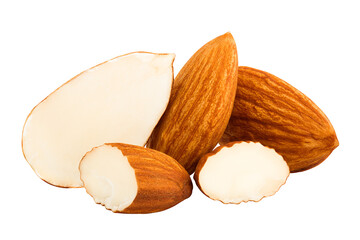 almond isolated on white background, full depth of field
