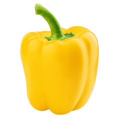 sweet yellow pepper, paprika, isolated on white background, full depth of field