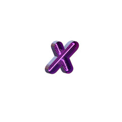 Retro Script Neon 3D Alphabet or PNG Letters