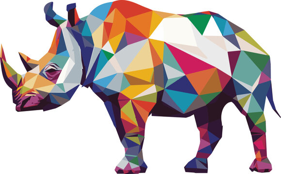 Low poly Rhino  Geometric sculpture, Sculpture, Rhinoceros