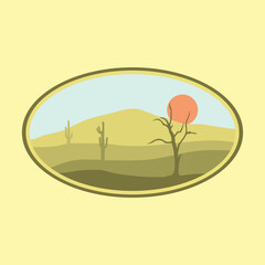 Desert illustration with minimalistic design