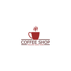 Coffee, coffee shop logo template Isolated on white background