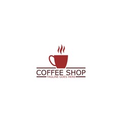 Coffee, coffee shop logo template Isolated on white background