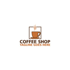 Coffee, coffee shop logo template Isolated on white background