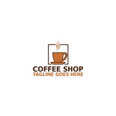 Coffee, coffee shop logo template Isolated on white background