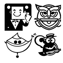 characters vector design black and white