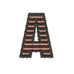 Steampunk Neon 3D Alphabet or PNG Letters