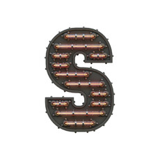 Steampunk Neon 3D Alphabet or PNG Letters