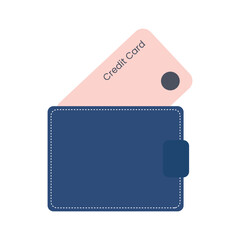 Online shopping, Food delivery. Icons to express, delivery Home. Wallet with credit card. Vector illustration