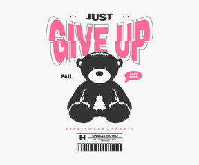 futuristic illustration of bear t shirt design, vector graphic, typographic poster or tshirts street wear and Urban style