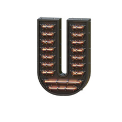 Steampunk Neon 3D Alphabet or PNG Letters