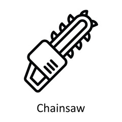 Chainsaw vector    outline Icon Design illustration. Agriculture  Symbol on White background EPS 10 File