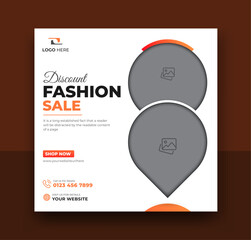 Fashion Sale Social Media post Template Design. Suitable web Banner and web internet ads. Editable Vector Illustration