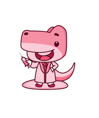 Cute Dinosaur Doctor Cartoon illustration
