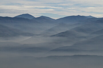 mountains and clouds