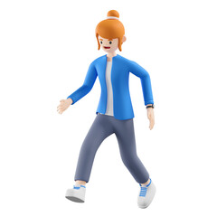 woman run 3d illustration