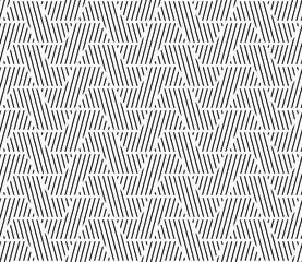 Abstract geometric pattern with stripes, lines. Seamless vector background. White and black ornament. Simple lattice graphic design.