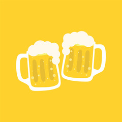 glasses for beer. Beer festival concept. Flat vector illustration.