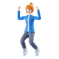 woman succeed 3d illustration