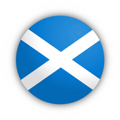 Flaga Szkocji Przycisk 3D. Szkocja Przycisk - obrazy, fototapety, plakaty