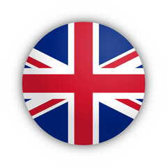 Flaga Wielkiej Brytanii Przycisk - obrazy, fototapety, plakaty