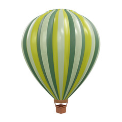 3D rendering hot air balloon isolated.