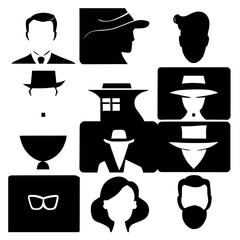 characters vector design black and white
