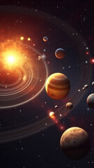 Beautiful space design, planets, Mars, Venus, Earth, Abstract background, full of shapes, Photo the moon mars earth night sky elements of the universe a view from the ground