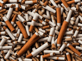 World no tobacco day concept stop smoking breaking cigarette butts on floor