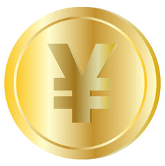 Obraz premium yen coin currency symbol on gold coin