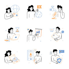 Collection of Finance Hand Drawn Illustrations 
