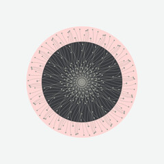 stylized dandelion symbol soft pink grey shades