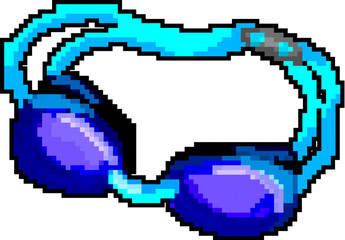 Obraz premium swim pool goggles game pixel art retro vector. bit swim pool goggles. old vintage illustration