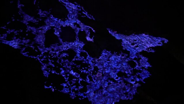 Ijen volcano, blue flames. Java, Indonesia