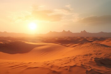 Fototapeta na wymiar sunset in the desert Generative Ai
