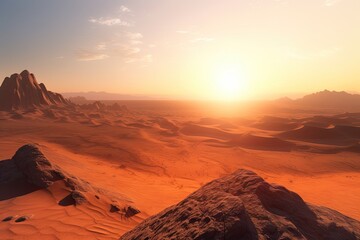 Fototapeta na wymiar sunset in the desert Generative Ai