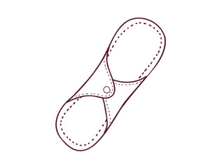 Reusable eco Women's panty pads, doodle hand drawn vector Illustration