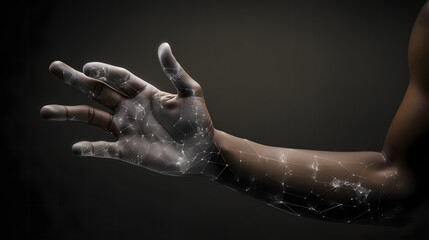 hand of a person with data inside